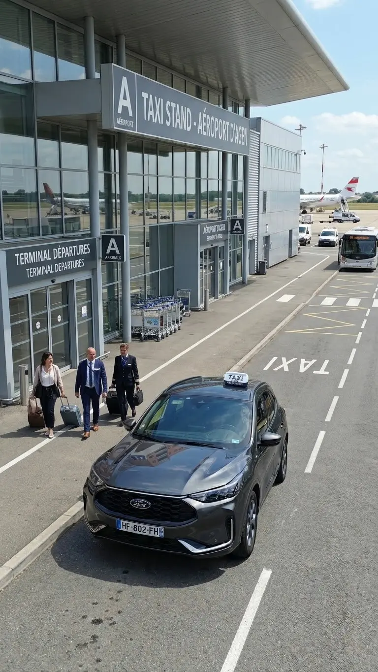 Taxi Avenue à l'aéroport Agen-La Garenne, situé sur la commune du Passage
